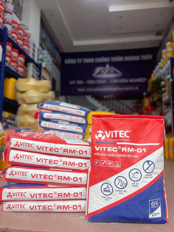 Tổng kho Chống Thấm Hoàng Thủy – Địa chỉ phân phối và thi công vữa sửa chữa Vitec RM-01 tại Hà Tĩnh uy tín, chất lượng