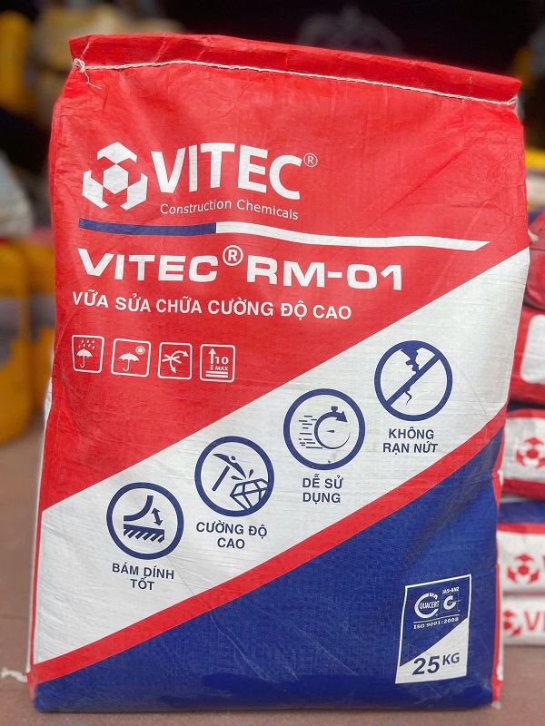 Vitec RM-01 sở hữu công thức polymer cải tiến giúp tăng cường khả năng kết dính giữa lớp vữa mới và bề mặt bê tông cũ